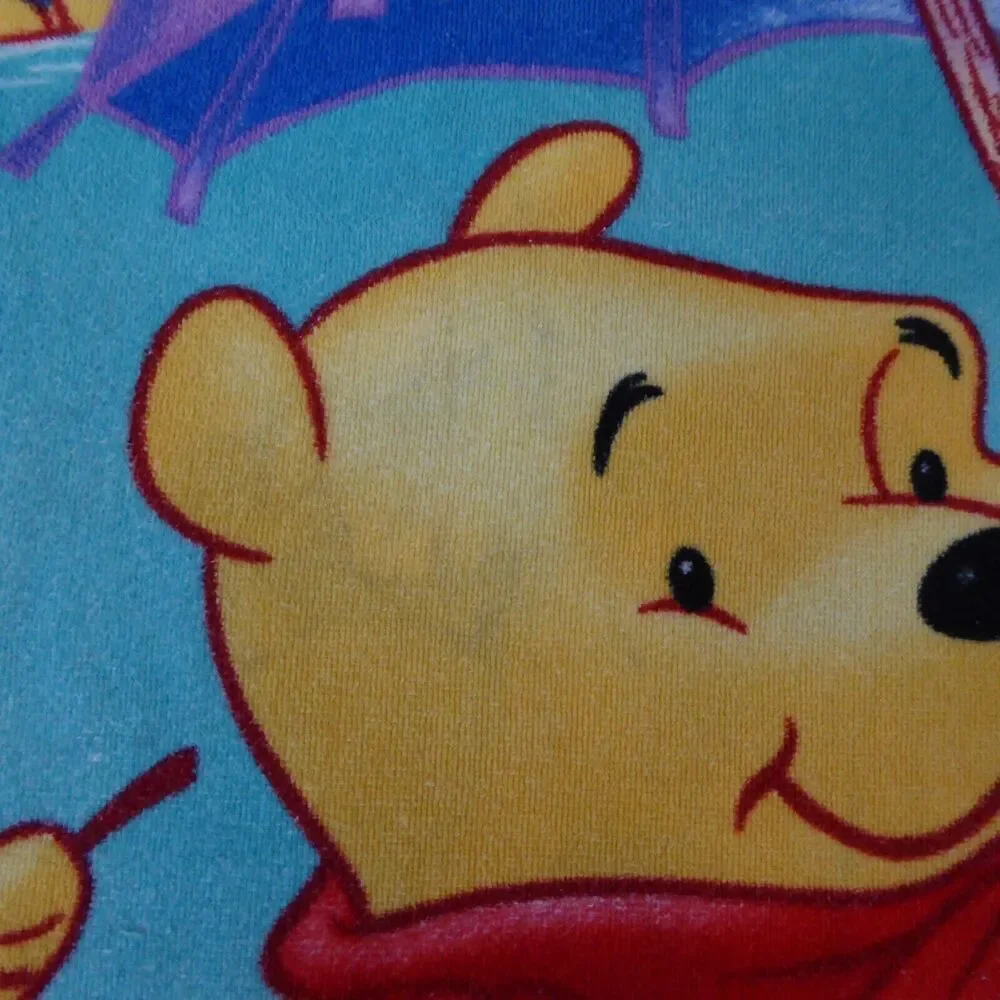Vintage Disney Winnie The Pooh Beach Towel Float Lazy River Blue Umbrella 29x52
